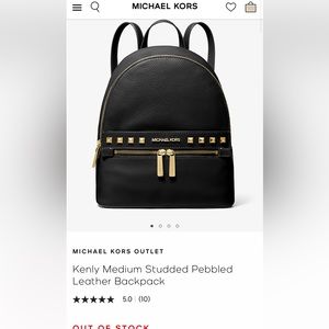 Michael Kors Kenly Medium Studded Pebbled
Leather Backpack